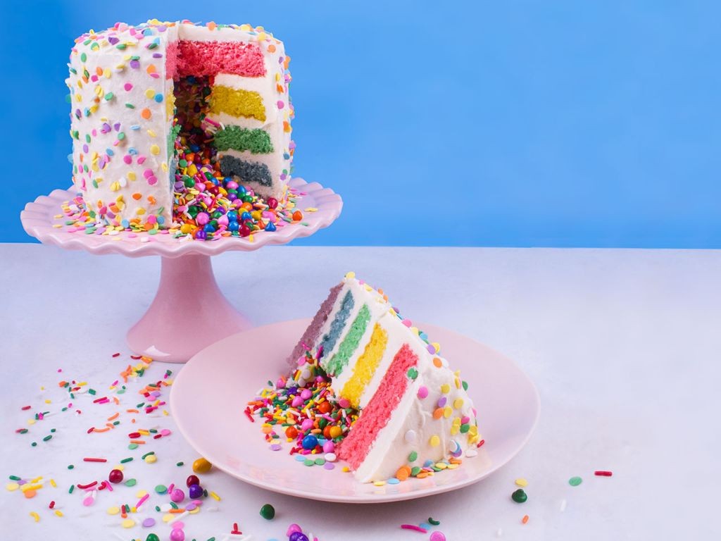 Rainbow Sprinkle Surprise Cake