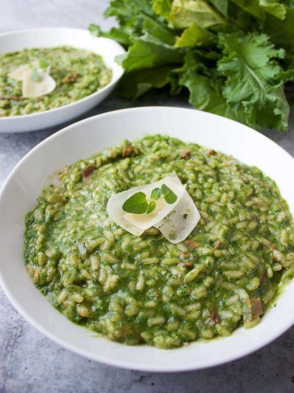 Rapini and Mushroom Risotto