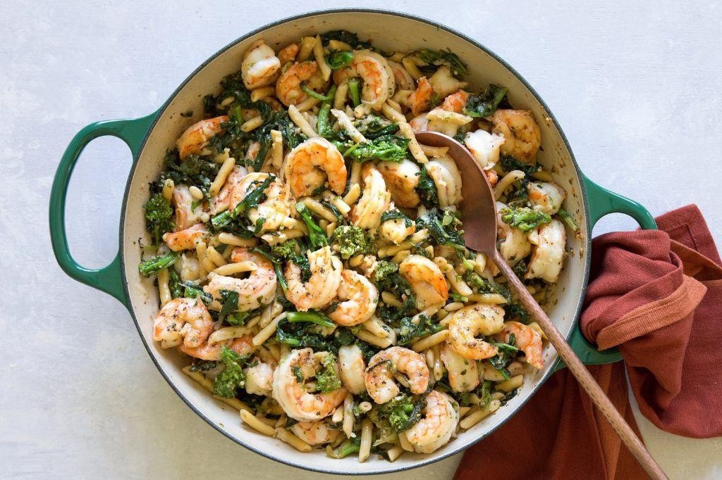 Rapini and Shrimp Scampi
