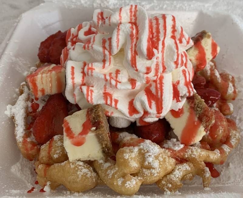 Raspberry Cheesecake Funnel Cake