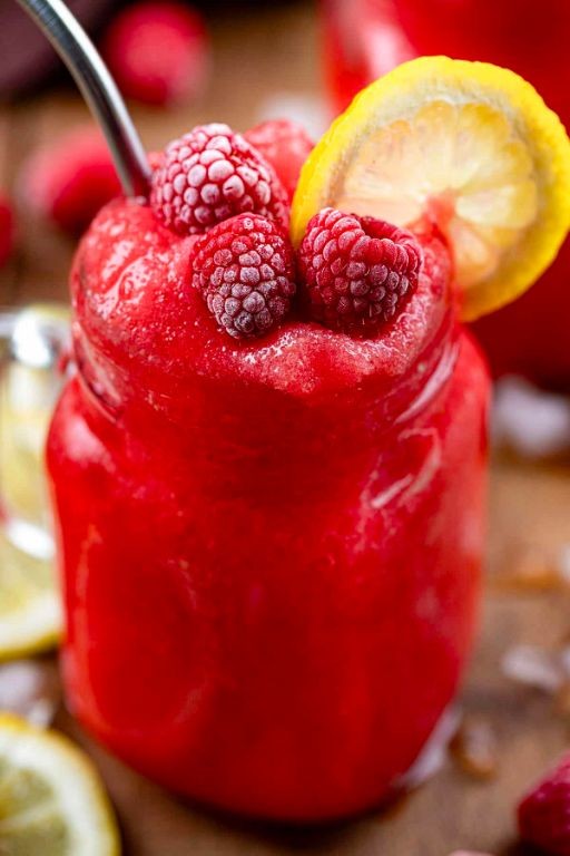 Raspberry Lemonade with Frozen Fruit