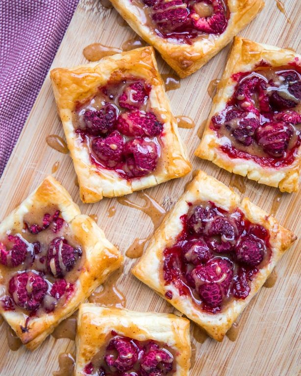 Raspberry Puff Pastry Squares