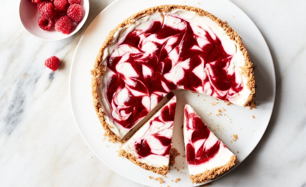 Raspberry Swirl Ricotta Cheesecake
