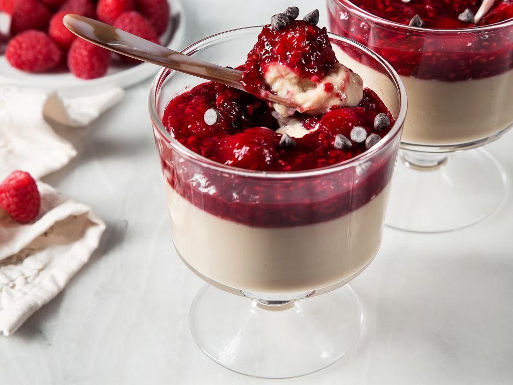 Raspberry Swirl Vanilla Pudding