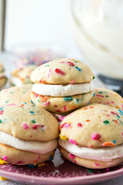 Raspberry Swirl Whoopie Pies Made with Cake Mix