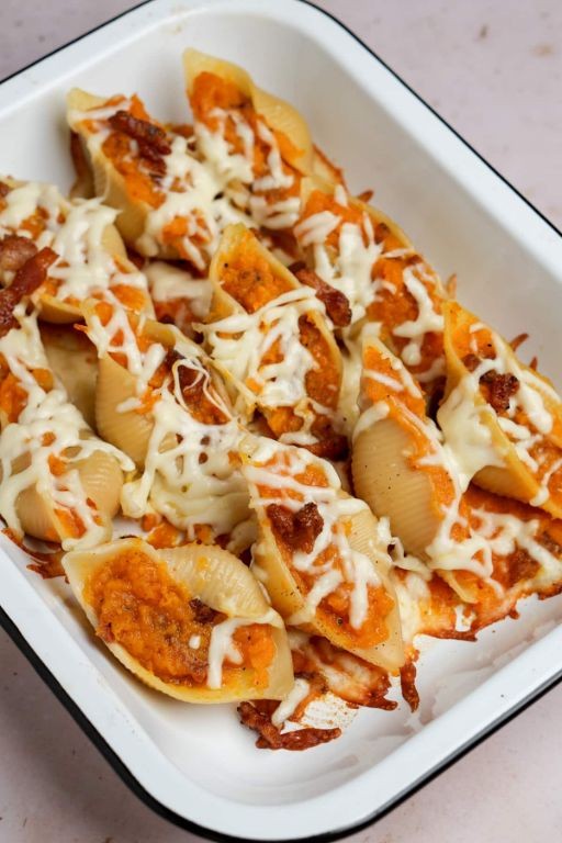 Red Kuri Squash and Bacon Stuffed Shells