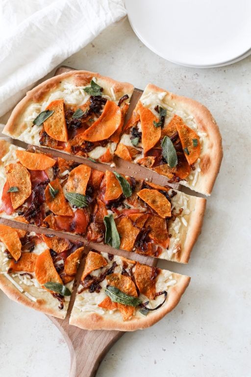 Red Kuri Squash and Caramelized Onion Pizza