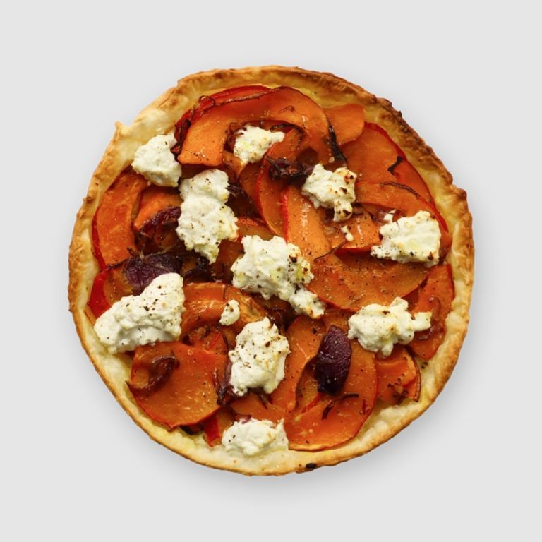 Red Kuri Squash and Goat Cheese Tart
