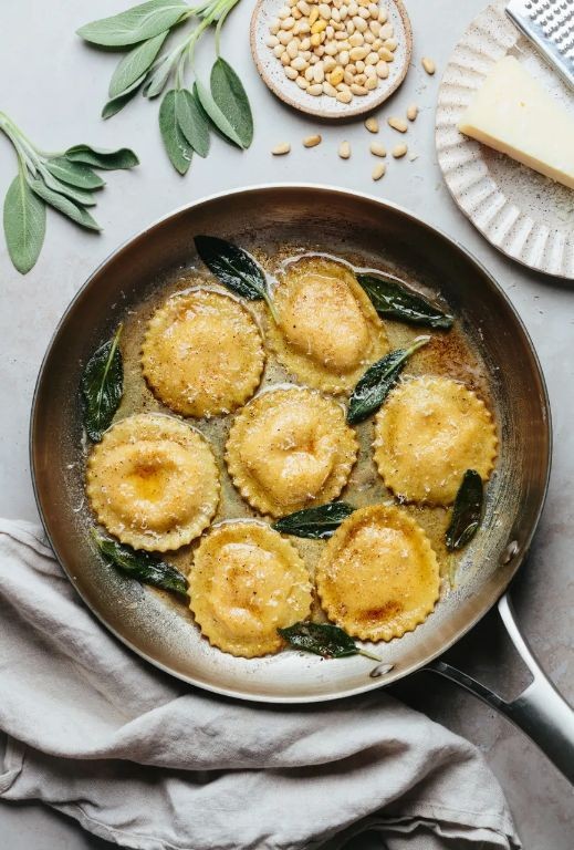 Red Kuri Squash and Walnut Ravioli