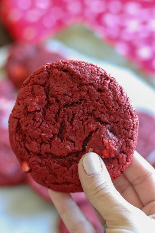 Red Velvet Cake Mix Cookies with Cream Cheese Swirl