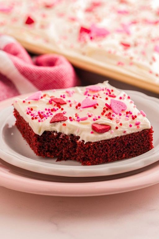 Red Velvet Chocolate Sheet Cake with Cream Cheese Frosting