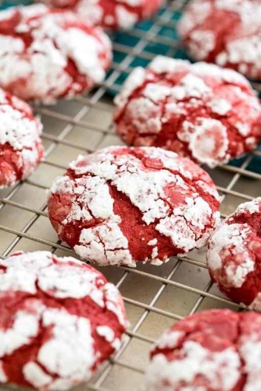 Red Velvet Cookies with a Cinnamon Sugar Coating