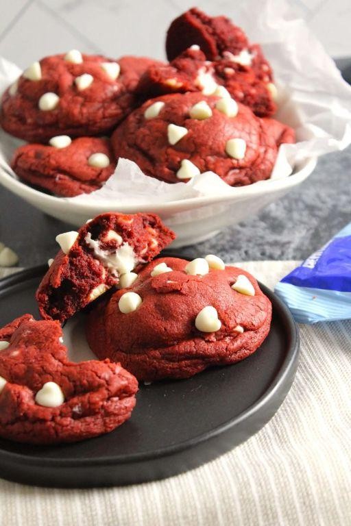 Red Velvet Cookies with a Cream Cheese Pocket