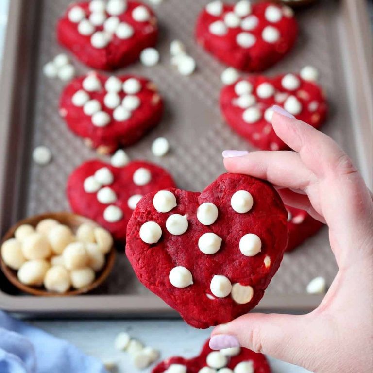 Red Velvet Heart-Shaped Cookies