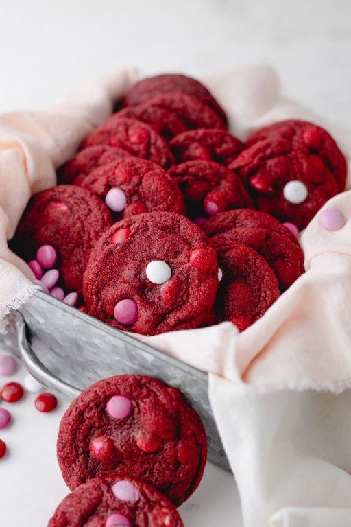 Red Velvet M&M Cookies for Festive Occasions