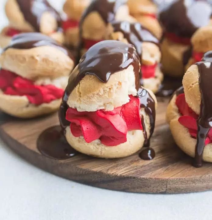 Red Velvet Profiteroles