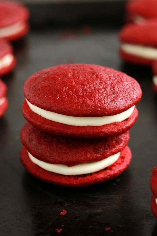 Red Velvet Whoopie Pies Using Cake Mix