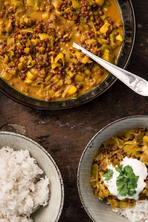 Rhubarb and Lentil Curry