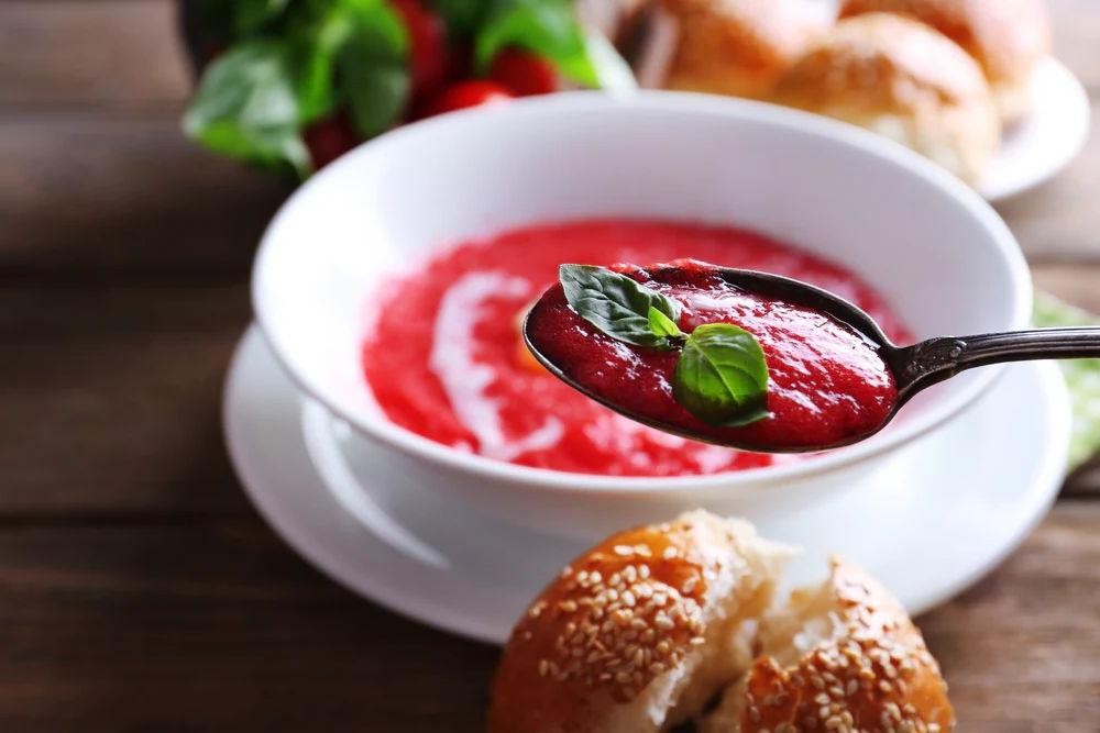 Rhubarb and Tomato Gazpacho