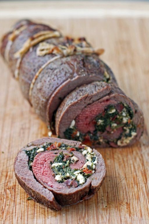Roast Beef Stuffed with Spinach and Cheese