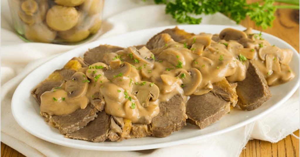 Roast Beef with Creamy Mushroom Sauce