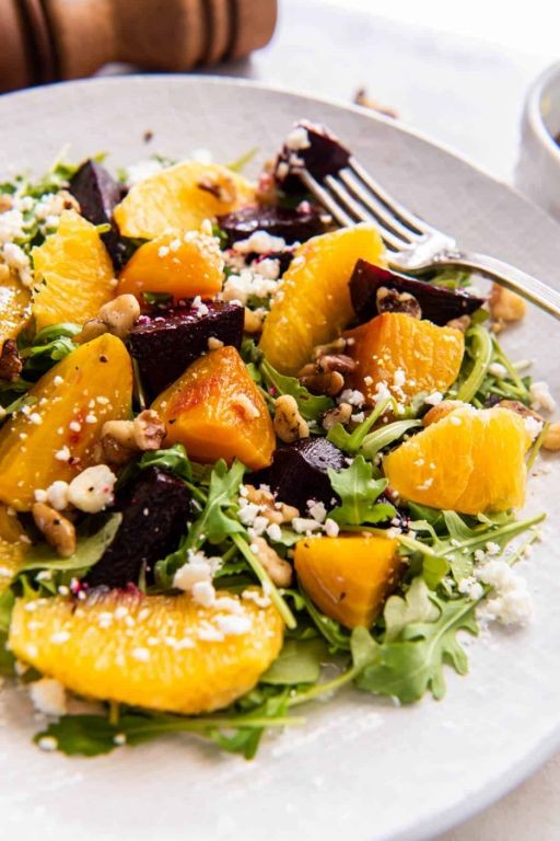 Roasted Beet and Orange Salad with Walnuts