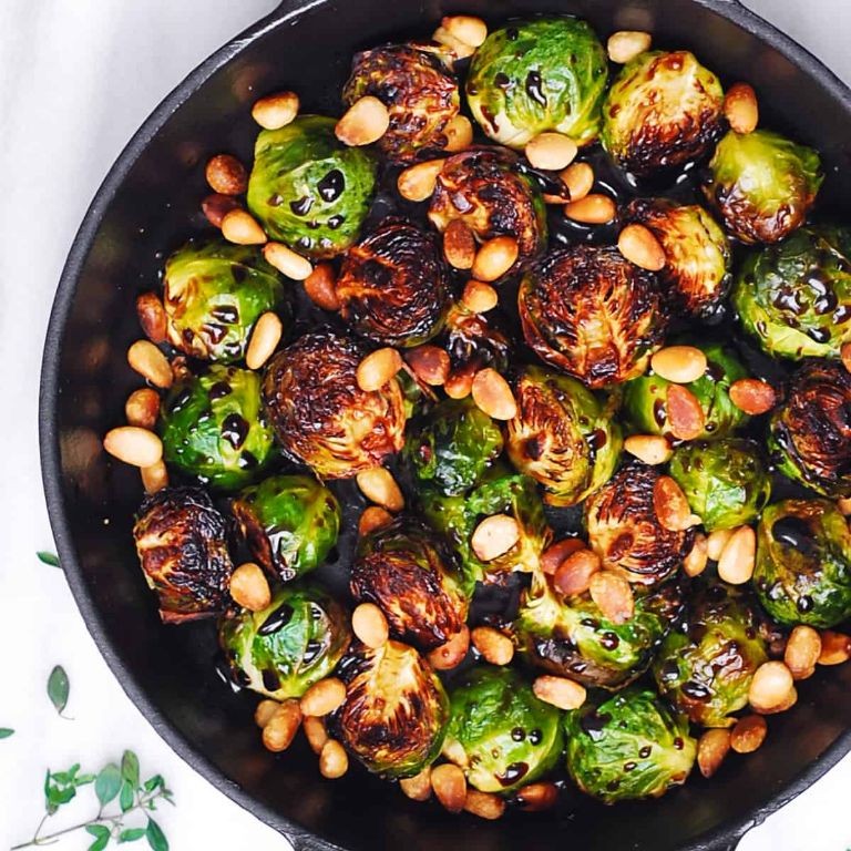 Roasted Brussels sprouts with balsamic glaze
