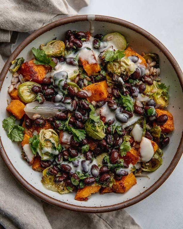 Roasted Butternut Squash and Farro Bowl