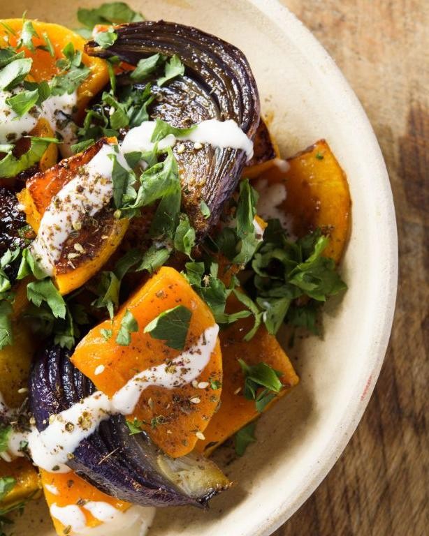 Roasted Butternut Squash with Tahini and Za
