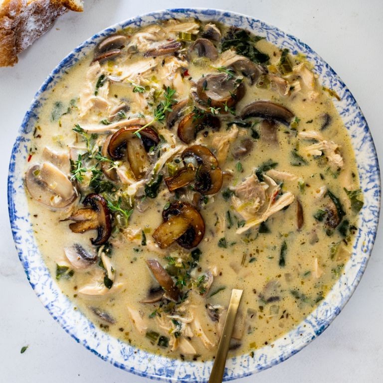 Roasted Chicken and Mushroom Soup