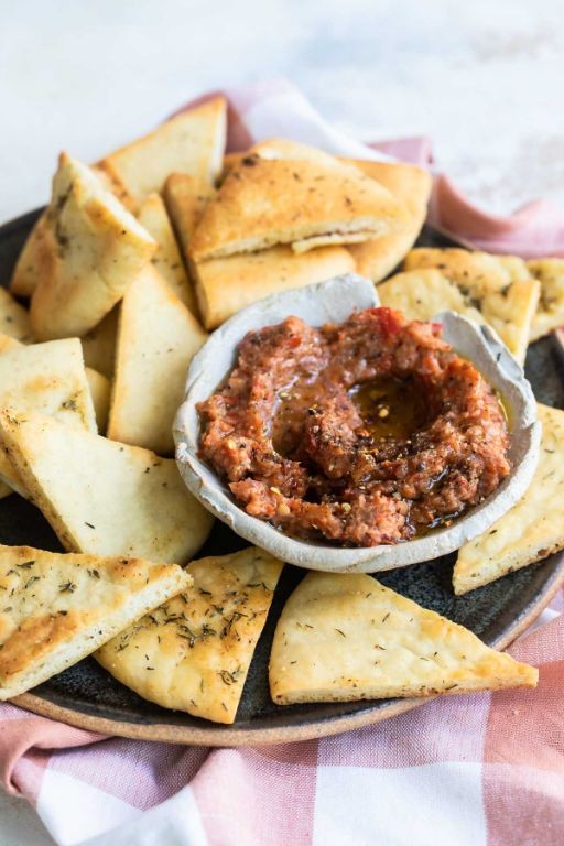 Roasted Eggplant Dip with Pita Chips
