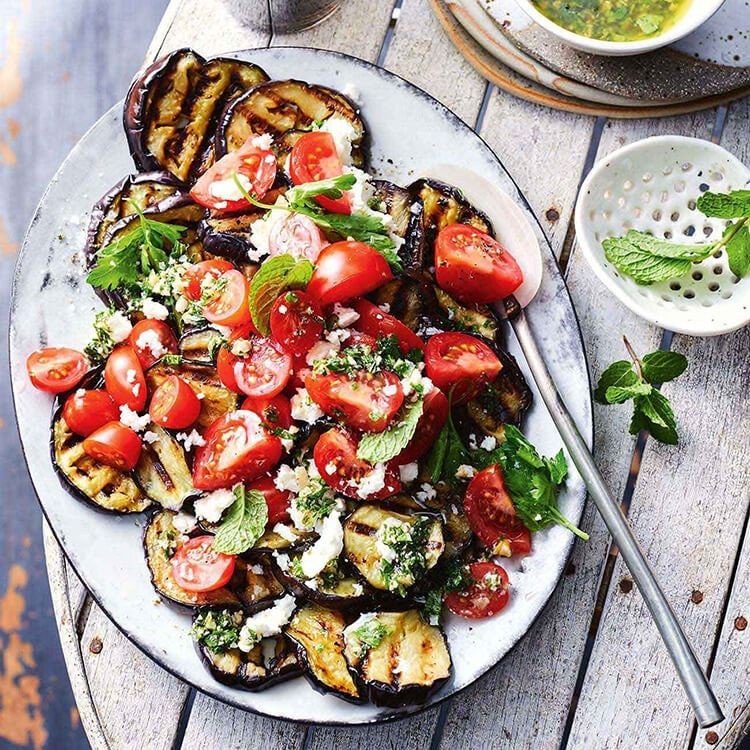 Roasted Eggplant and Tomato Salad