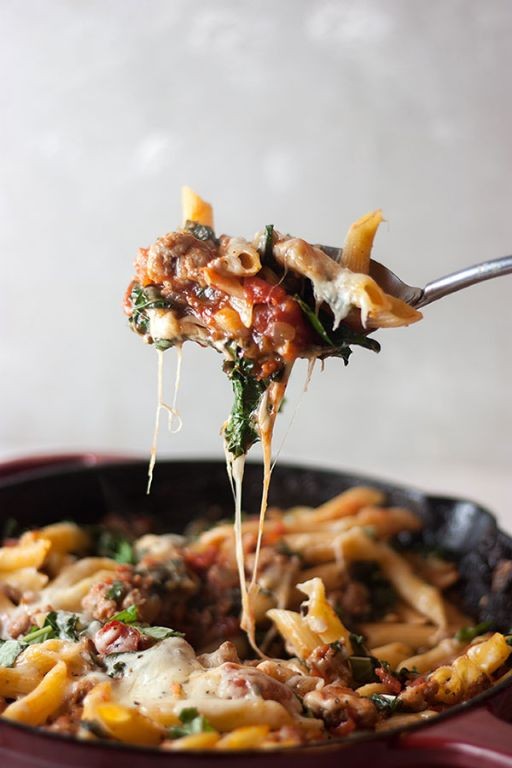 Roasted Garlic Italian Sausage and Kale Bake