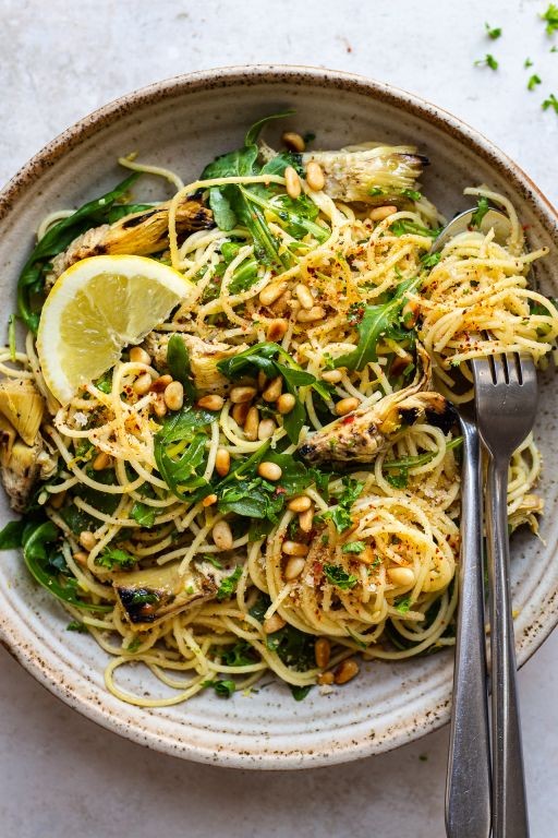 Roasted Garlic and Artichoke Vegan Pasta