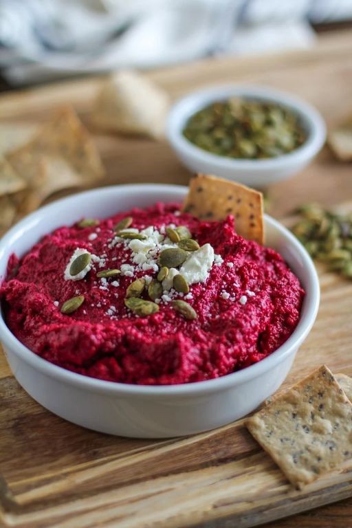 Roasted Garlic and Beet Hummus