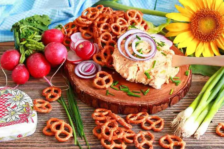 Roasted Garlic and Camembert Spread with Pretzels