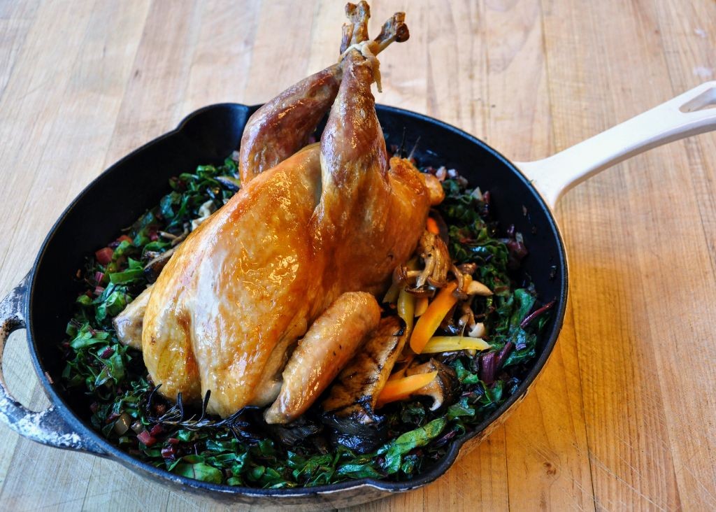 Roasted Guinea Hen with Herbs and Garlic