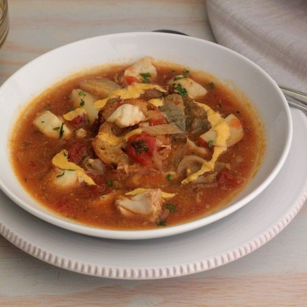 Roasted Red Pepper Fish Soup