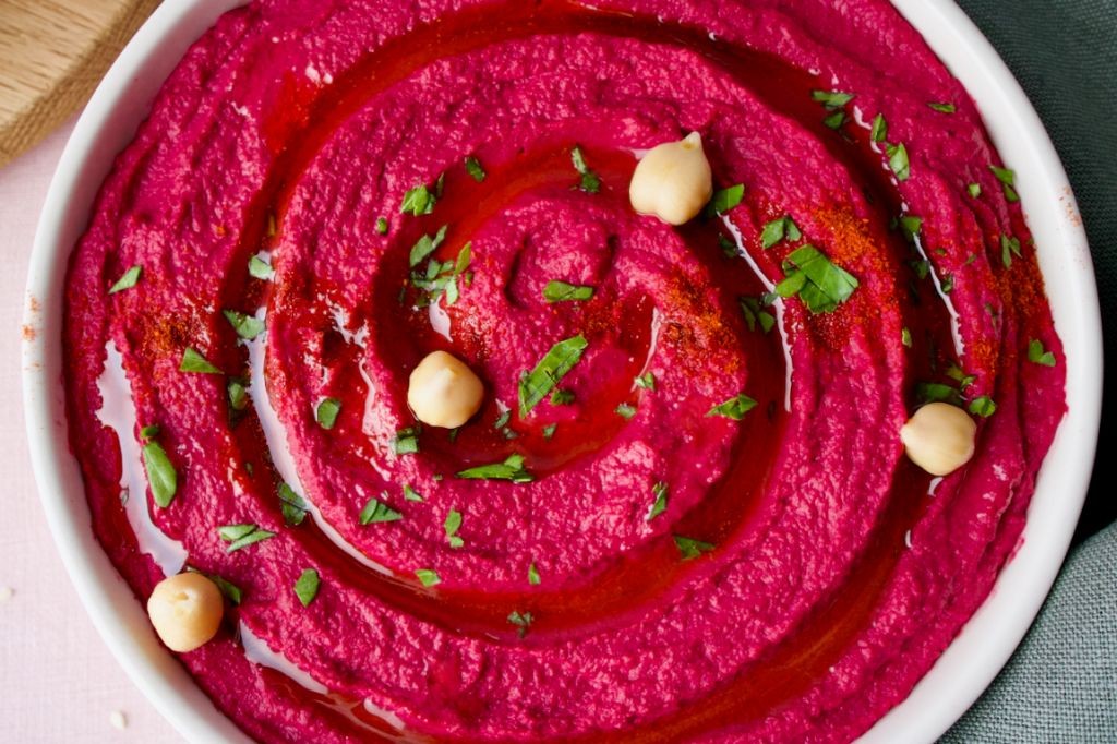 Roasted Red Pepper and Beet Hummus