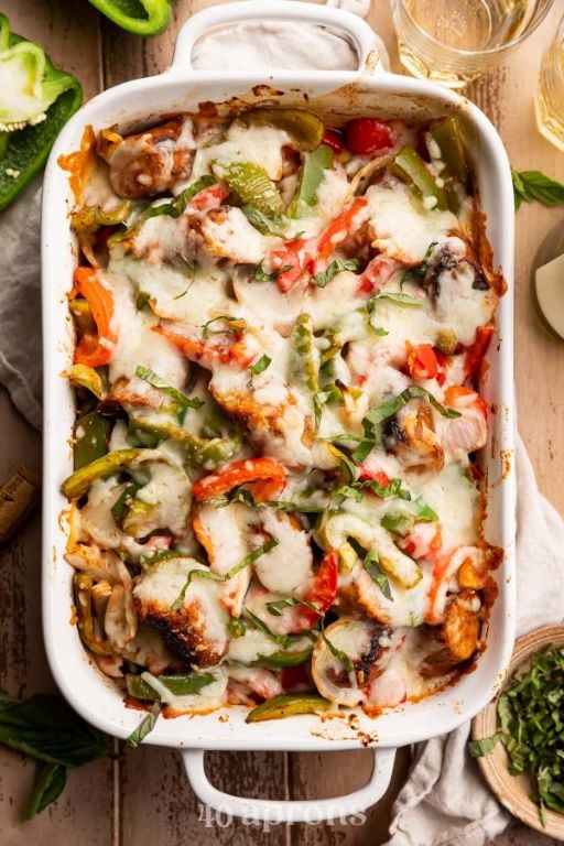 Roasted Red Pepper and Italian Sausage Casserole