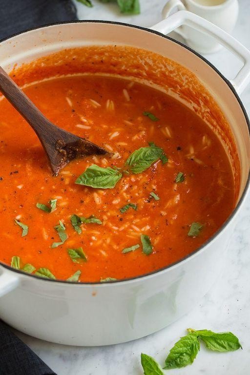 Roasted Red Pepper and Orzo Soup