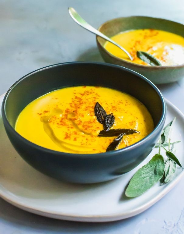 Roasted Sugar Pumpkin Soup with Sage