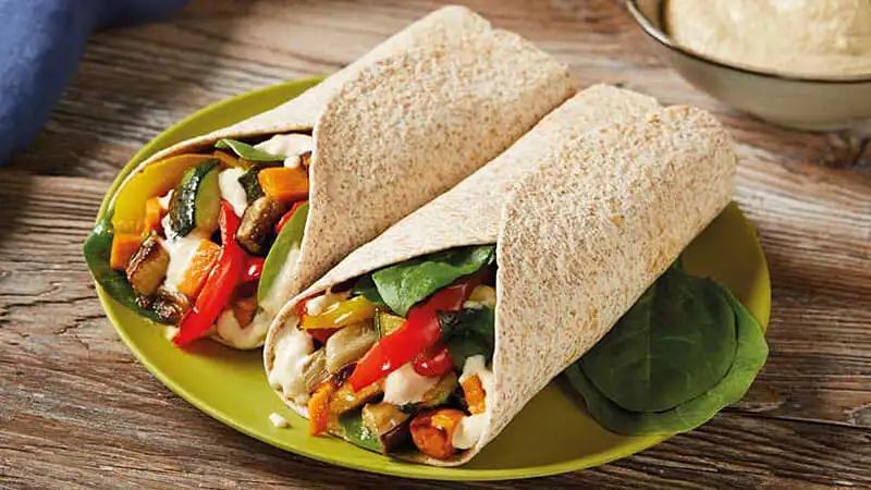 Roasted Vegetable and Hummus Wrap