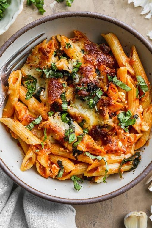Roasted Veggie and Cottage Cheese Pasta
