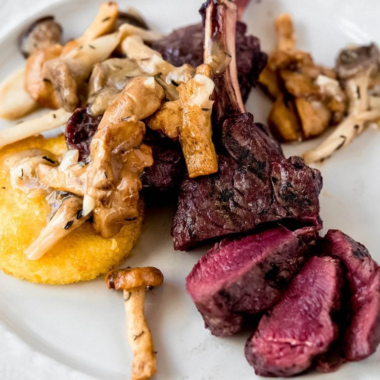 Roasted Venison with Wild Mushrooms