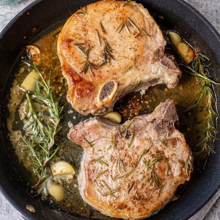 Rosemary Garlic Cubed Pork Chops
