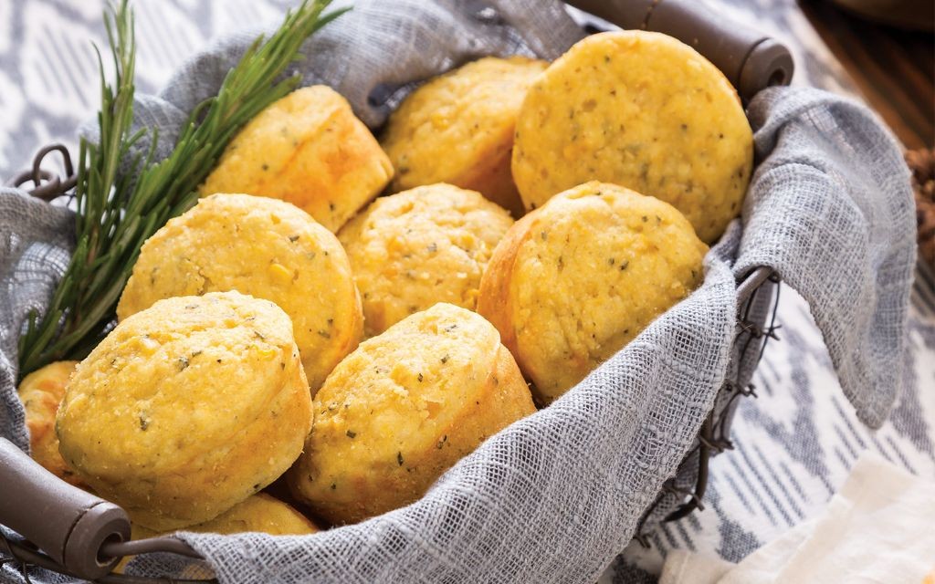 Rosemary Garlic Sweet Cornbread Muffins