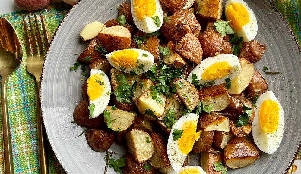 Rosemary Roasted Potatoes with Soft-Boiled Eggs