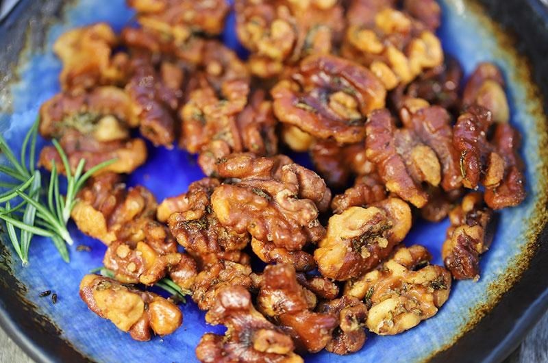 Rosemary and Garlic Roasted Walnuts
