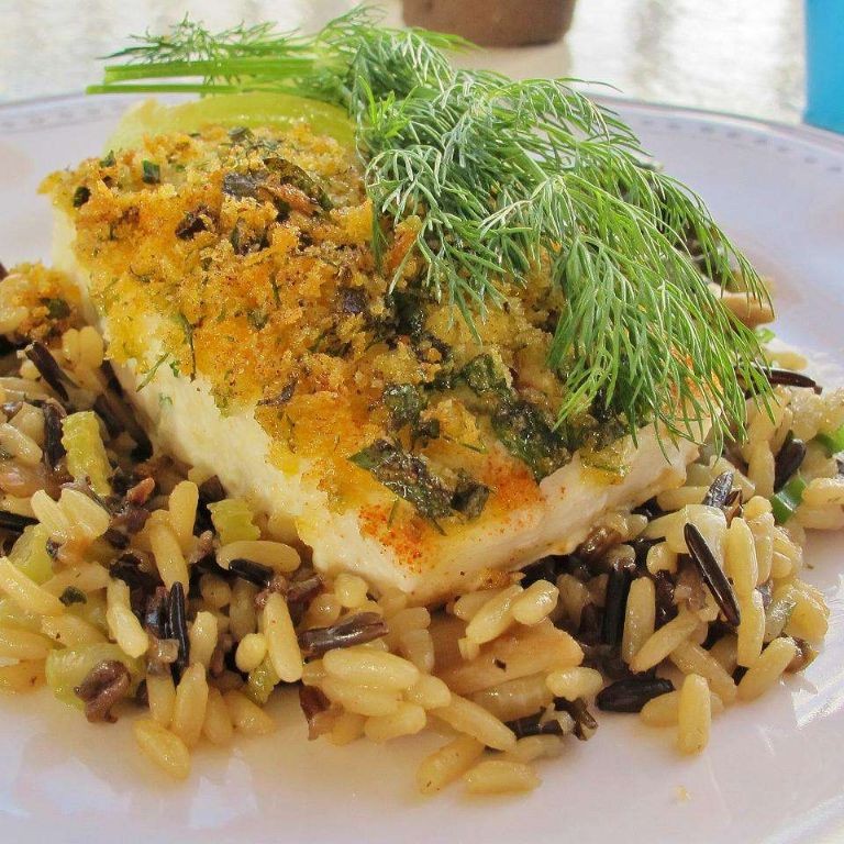 Rosemary and Thyme Crusted Halibut